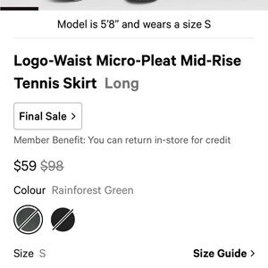 Lululemon Athletica White Pleated Skirt with Red Waistband